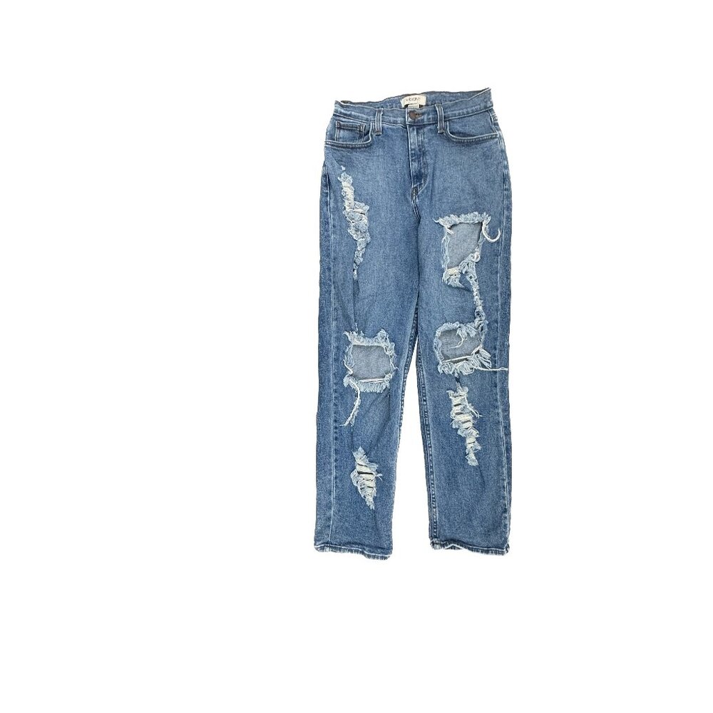 Vibrant Distressed Straight Women's size‎ 11 Medium Wash Blue Denim Jeans